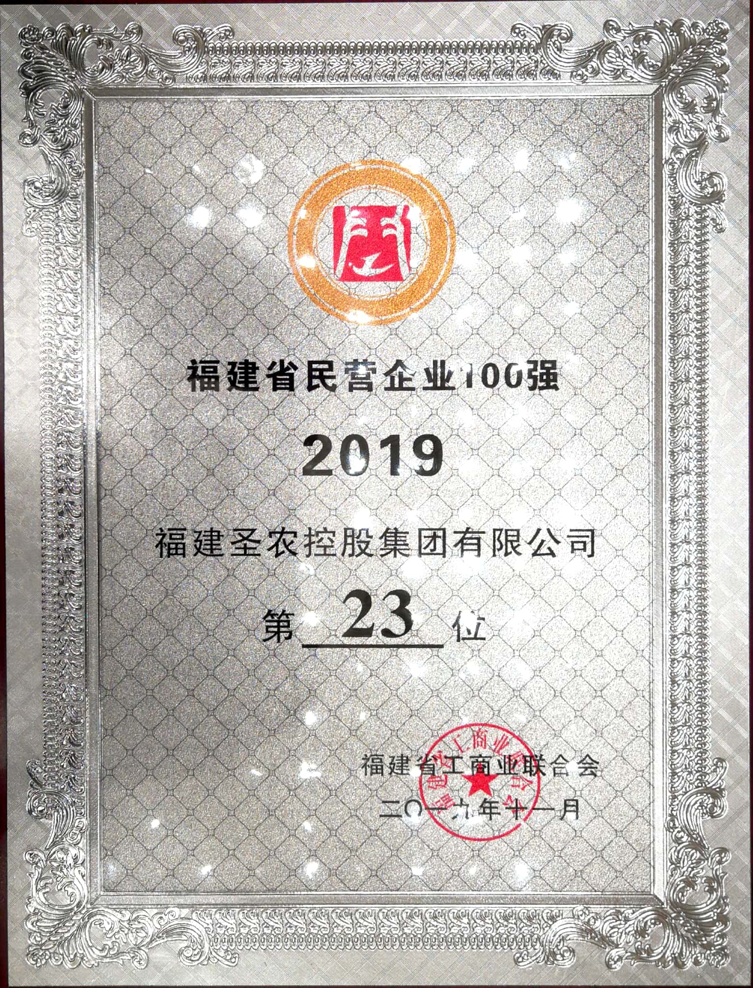 2019（大发welcome集团）福建民营企业100强